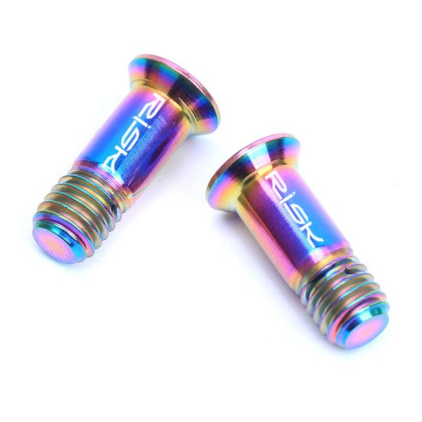 

risk 2pcs m5 14.2mm titanium bicycle rear derailleur jockey wheel bolt for mtb road bike bike guide roller bolt screw