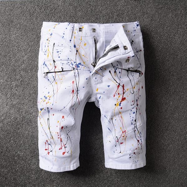 

2020 brand design personality simple men's jeans popular quality fashion luxury cowboy new style men denim tearing shorts jeans, Blue