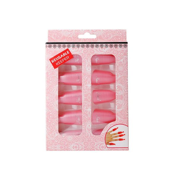 

10pc plastic acrylic nail art soak off cap clip uv gel polish remover wrap tool