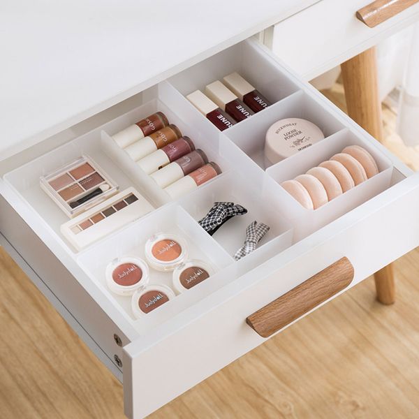 2019 Adjustable Plastic Drawer Makeup Storage Box Desktop Cosmetic