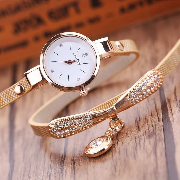 

women watches fashion casual bracelet watch woman relogio leather band rhinestone analog quartz watch female clock montre femme, Slivery;brown