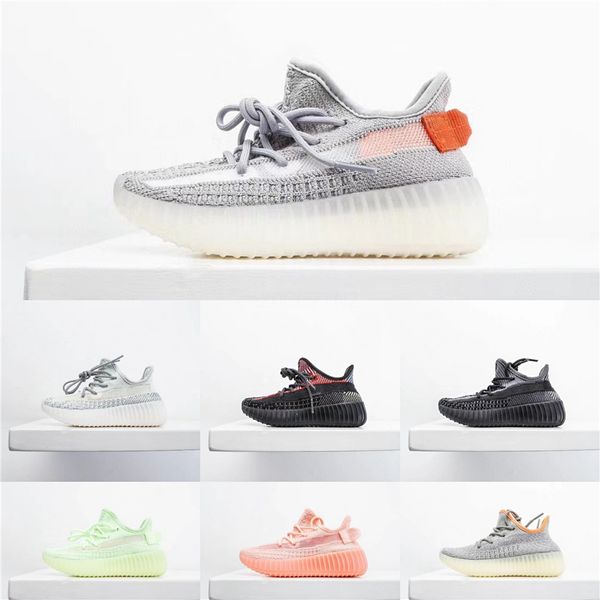 

2020 kanye west infant v2 runners true form static clay hyperspace kids running shoes children toddler trainers boy girl student sneaker#609