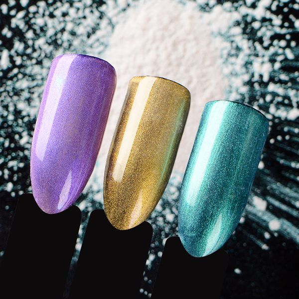 

meet across micro holographic powder mirror glitter nail chrome pigment dazzling nail art decorations manicure diy salon tool, Silver;gold