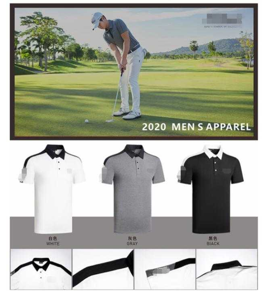 

2020new spring men golf shirt short sleeve quick turndown collar golf clothing tu, Black;blue