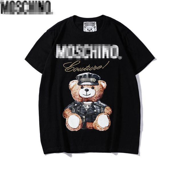 

summer mens designer t shirt casual mens loose brand tees with letters print short sleeves mÃ²schÃ¬no sell luxury mens t shirt size -2xl, White