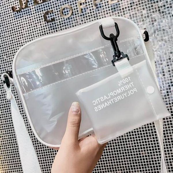 

2019 ladies fashion solid color handbag jelly package transparent wild shoulder messenger bag bolsa feminina #xm5