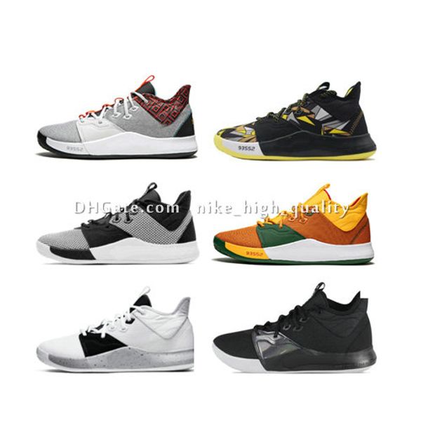 

new pg 3 iii nasa apollo missions eybl women basketball shoes pg3 sneakers paul george shoes kids boys playstation all star with box us4-12, Black
