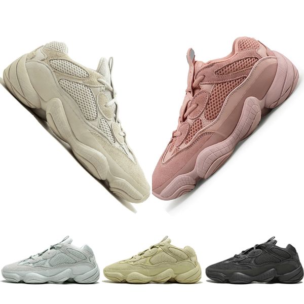 

New Kanye West 500 Desert Rat Blush 500s Salt Super Moon Yellow 3M Utility Black mens running shoes for men women sports sneakers trainers