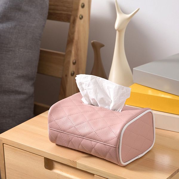 

tissue boxes napkin holder auto home use paper cover case holder pu leather tissue box dropshipping fas