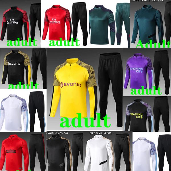 

ac milan tracksuit real madrid soccer training suit italy ajax men survetement de foot chandal jogging, Black