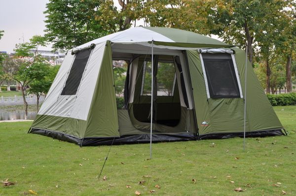 

two bedroom 6-12 person double layer super strong waterproof windproof camping family party tent camping shelters