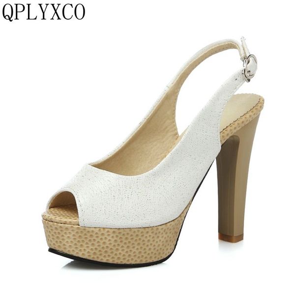 

qplyxco fashion tenis feminin big size 32-43 summer sandals shoes woman high heels pumps wedding shoes women party footwear c217, Black