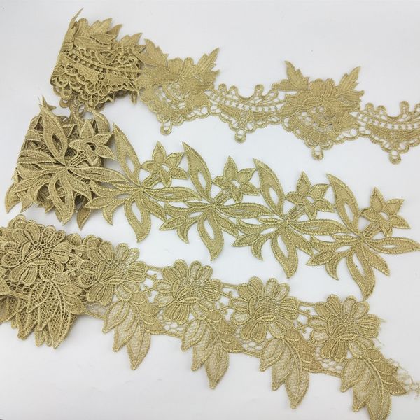 

fashion gold lace applique flower sequin lace fabric decoration for garment accessories sew on cloth costura craft, Pink;blue