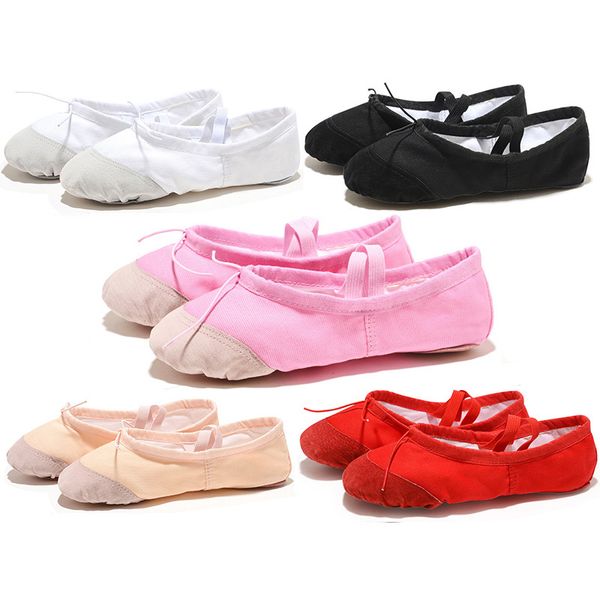 

ushine leather head indoor exercising shoes pink yoga practice slippers gym children canvas ballet dance shoes children woman