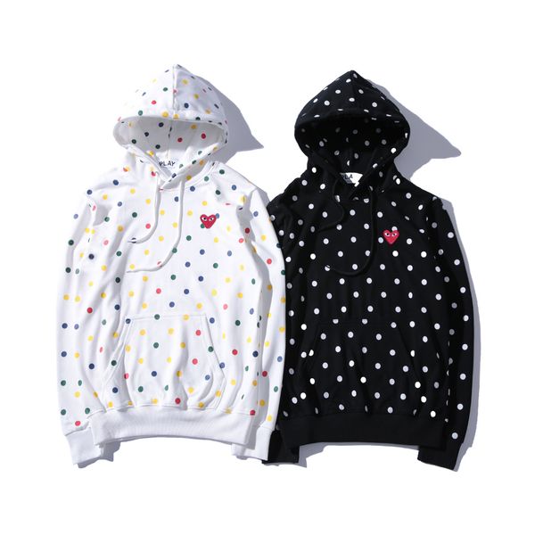 

Men Women Teenager Japanese Harajuku Sweatshirts Designer Dots Love Printed Hooded Hoodies Pullovers