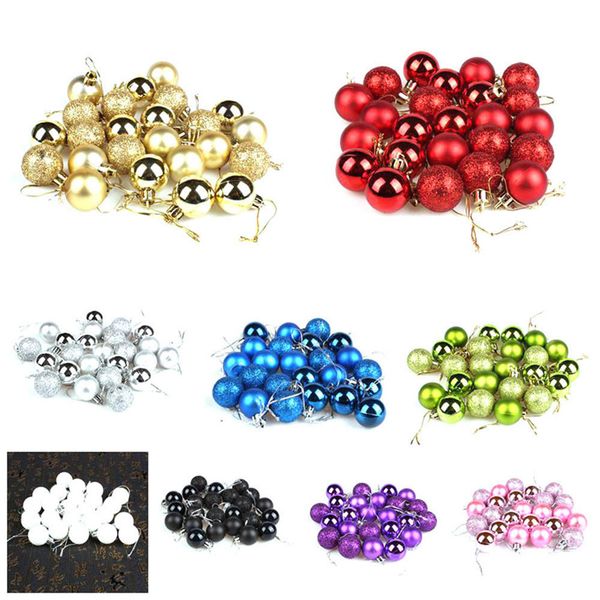 

24pcs xmas tree decoration 30mm xmas tree ball bauble hanging home party ornament decor decorations for home 8.8*6*11.8cm