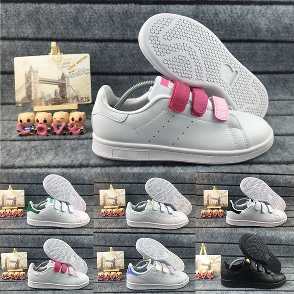 

2019 Newest Fashion Lovers Stan Smith Hook Loop Men Women Black White Leather Designer Casual Shoes Classic Youth Flats Skate Sneakers