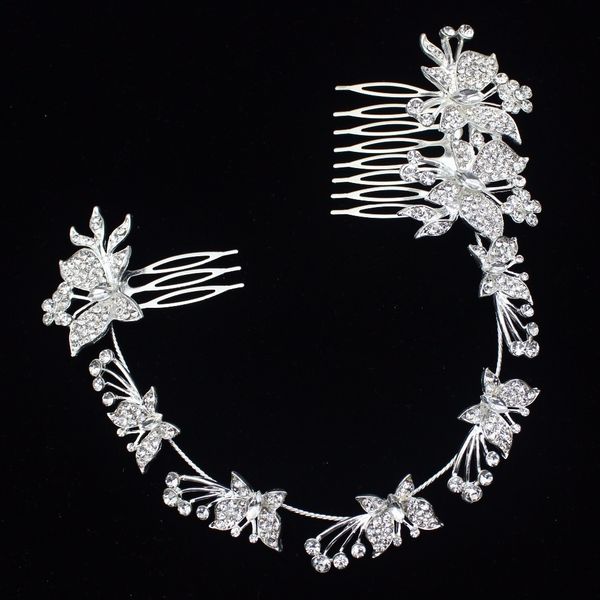 

crystal bridal vine tiara headbands with combs for women hair chaplet hair ornaments wedding bride hair jewelry accessories, Golden;white