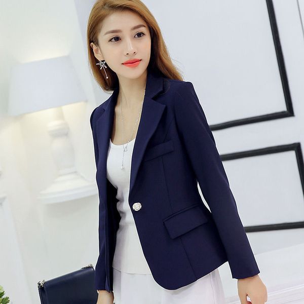 

fashion women business blazer formal coat slim fit jacket one button casual suit, Tan;black