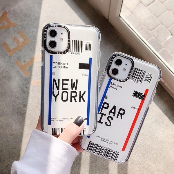 

clear tpu new york paris ticket cell phone case cover for iphone 11 pro max 7 8 plus x xr xs max