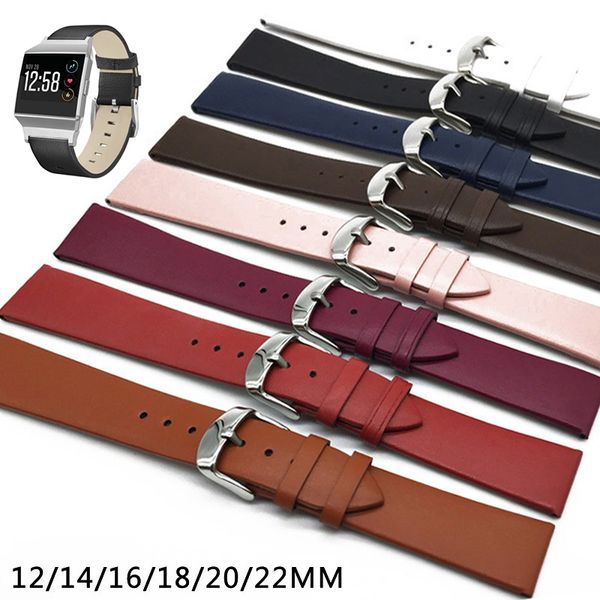 

luxfacigoo 12/14/16/18/20/22mm watch band strap cow leather replacement watchband for men women@88, Black;brown