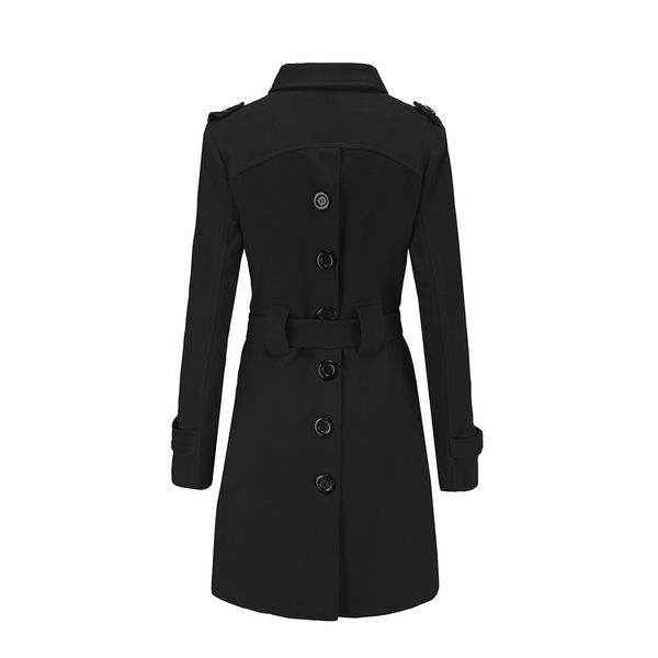 

winter coat women new winter warm women woolen coat trench parka jacket belt overcoat outwear fashion plus size y30, Black