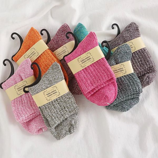 

10pairs/lot solid wool socks women warm thick autumn and winter new, Black;white