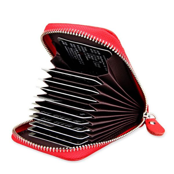 

leather holder wallet cash bag rfid blocking zipper closure pocket for men women