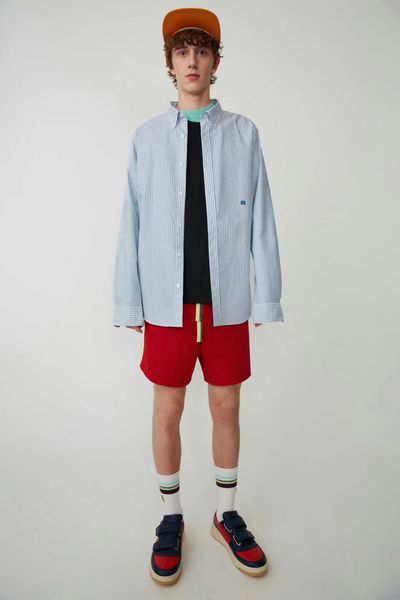 

blouse designer acne women's smiling sleeve 2020 long striped embroidery 2019 studios shirt casual face smile new uiwmx