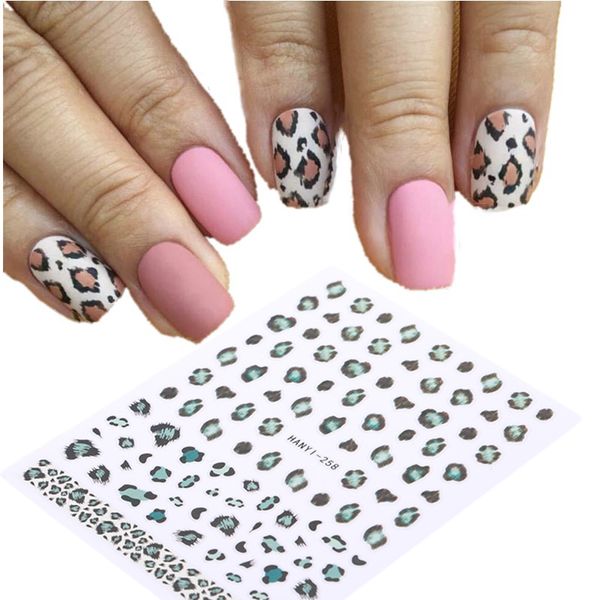 

stickers & decals 1 sheet leopard nail art water transfer full wraps manicure decoration diy accessory, Black