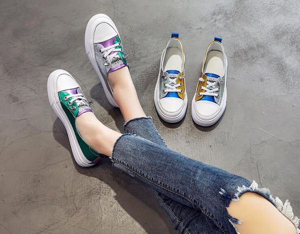 

2020 fashion women loafers flats woman lady bright shoes casual shoes joining together pu, Black
