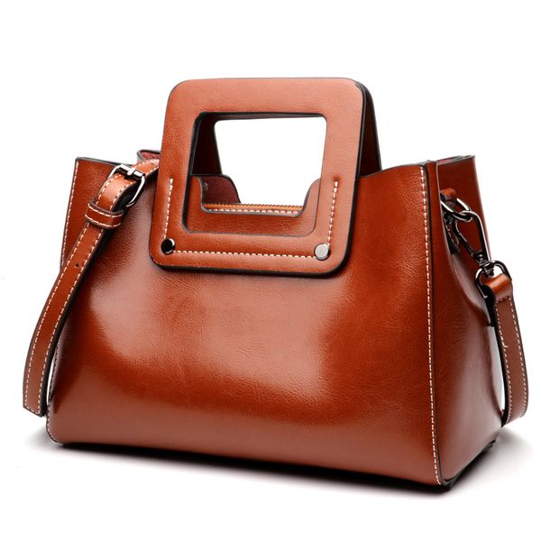 

dignified atmosphere female bag retro split leather messenger bags large capacity zipper buckle casual shopping b