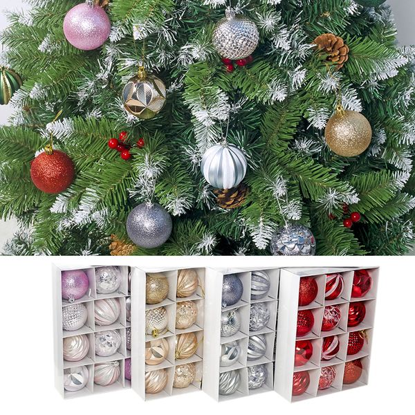 

12pcs christmas tree decor ball bauble christmas party hanging ball ornament 6cm decorations for home xmas decorations gifts