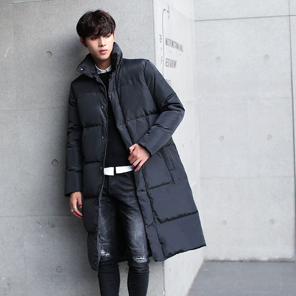 

tcyeek 2019 new brand 90% duck down coat men winter down jacket clothes streetwear korean parka thick warm overcoat 01010, Black