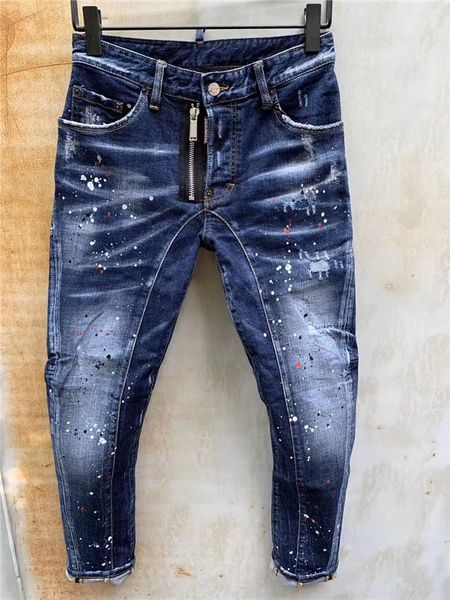

new arrival fashion casual mens skinny stretch jeans distressed ripped slim fit jeans trousers skateboarding brand male denim pants t102, Blue