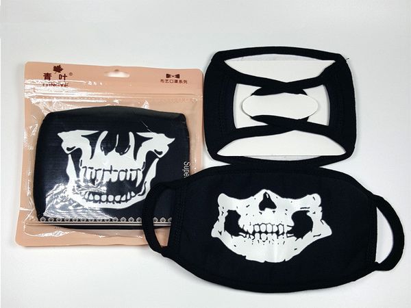 

2020 fluorescence face mask anti dust cold proof party cotton mask christmas decoration breathing foldable black ventilation zx32