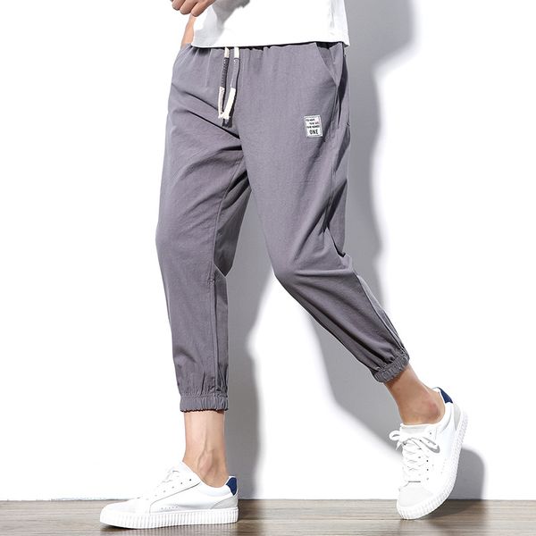 

2019 chinese style streetwear ankle length pants men trousers casual men pants jogger hip hop sweatpants joggers harem, Black