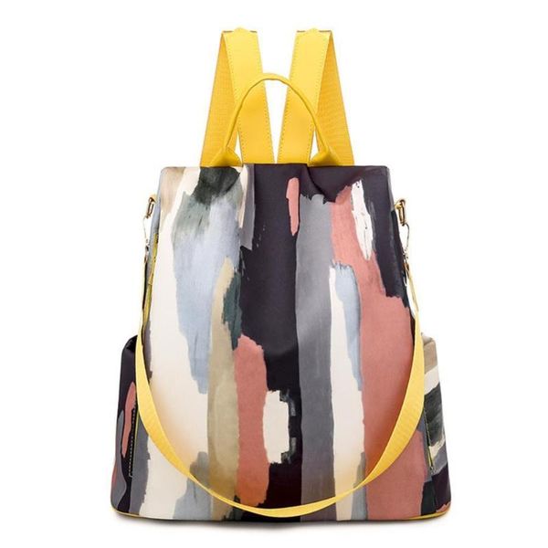 

bags for women 2020 new panelled color backpack fashion shoulder school bag for teenager girls casual travel rucksack sac a dos