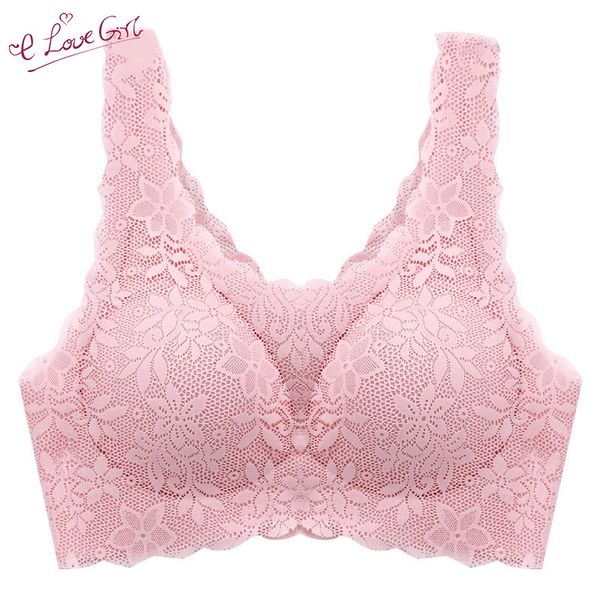 

lingerie underwear wireless padded bra women lace vest underwear bralette seamless without steel ring bras for women, Red;black