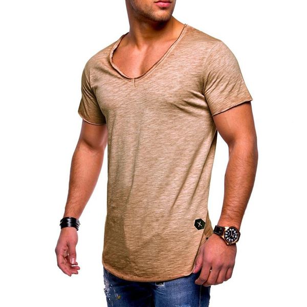 

Deep V Neck Short Sleeve Men T Shirt Slim Fit T -Shirt Men Skinny Casual Summer Tshirt Camisetas Hombre Size M-3XL