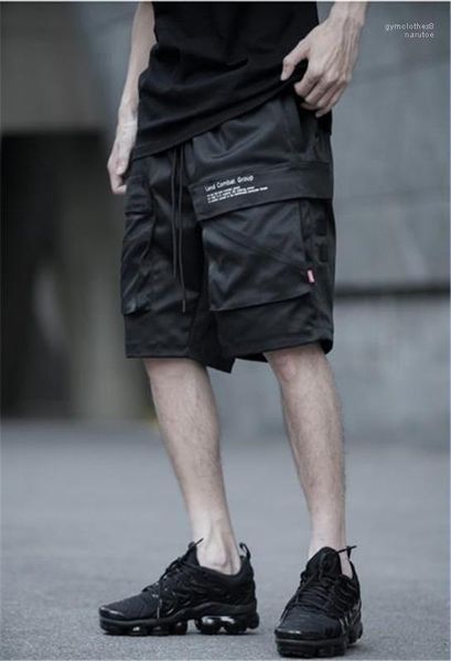 

cargo pants sports teenager fashion shorts with pockets male trousers summer mens shorts loose knee length, White;black