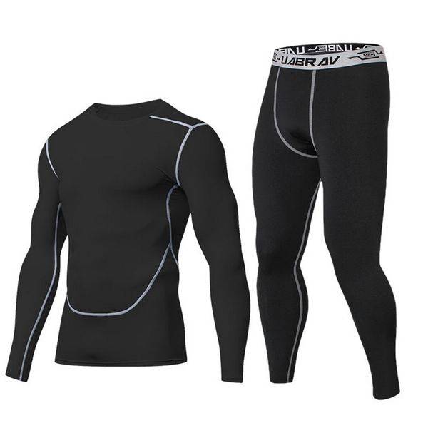 

mjartoria mens спорта бег set compression футболка + брюки с длинными рукавами фитнес rashguard обучение одежда gym йоги, Gray
