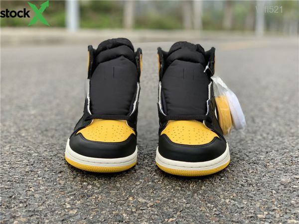 

2019 new 1 i yellow toe men basketball shoe sports sneakers 1s black fashion outdoor trainers size 7-12