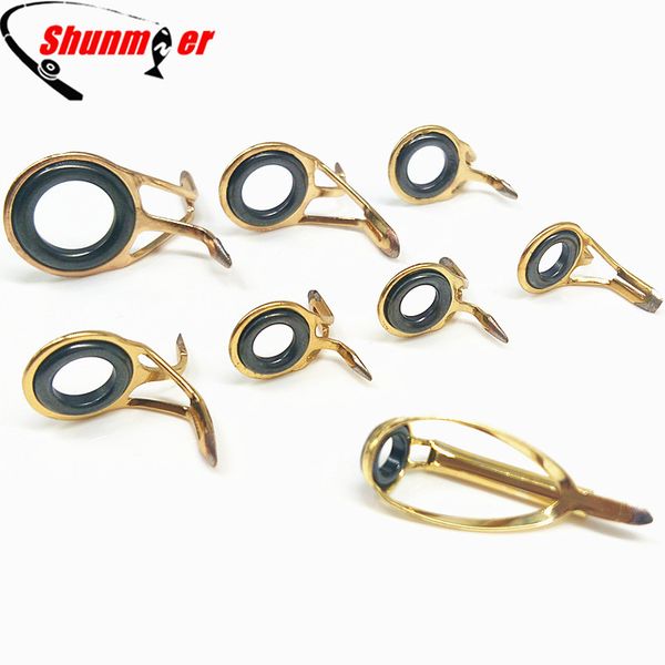 

shunmier golden ceramic guide rings diy boat rod casting snakehead fishing rod tips rings for repairing fishing accessories