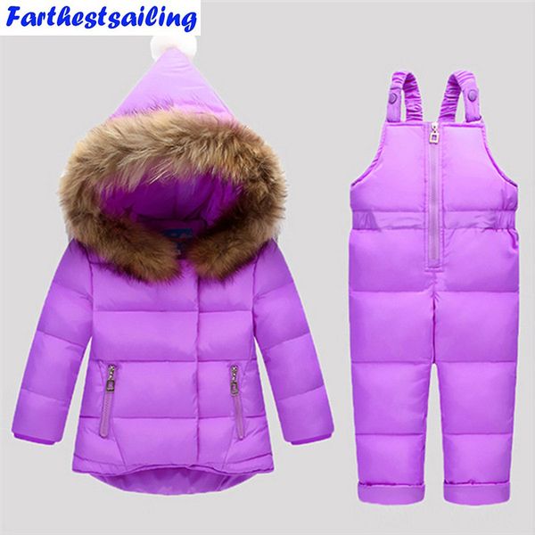 

down jacket for girls snowsuit winter overalls for boy children warm jackets toddler outerwear baby suits coat + pant set 2-4y, Blue;gray