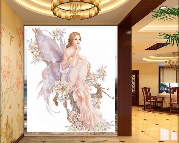 

3d p wallpaper custom beautiful butterfly fairy mural living room bedroom tv background wall wallpaper