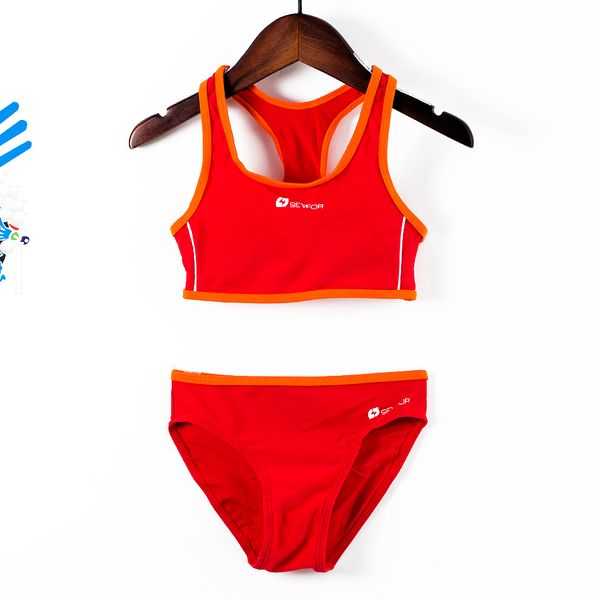 

new 2018 girls sports swimsuits split sporting swimming suits professional bikini tankini biquini infantil g47-k564