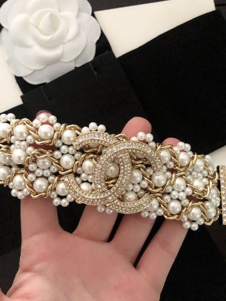 

Fa hion 2019 brand jewelry letter cry tal pearl woven bracelet women love birthday gift party acce orie jewelry women bracelet 1486, Black