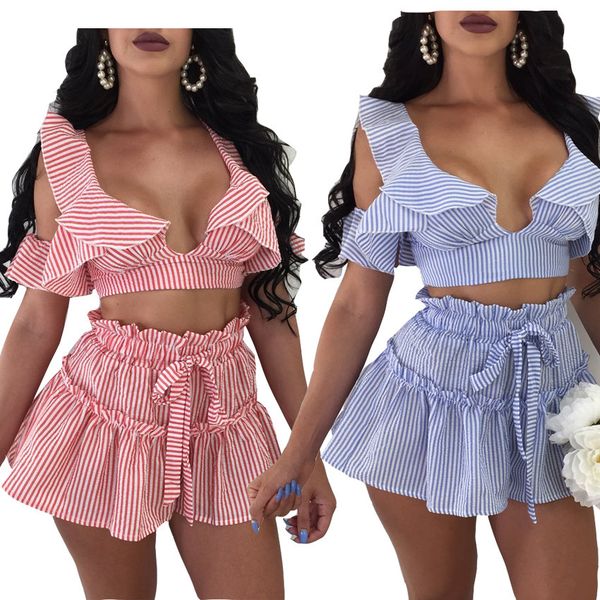 

womens designer two-piece short casual suitaaee, White