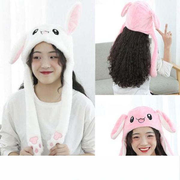 

funny plush animal ear hat cap with airbag jumping ear movable gift